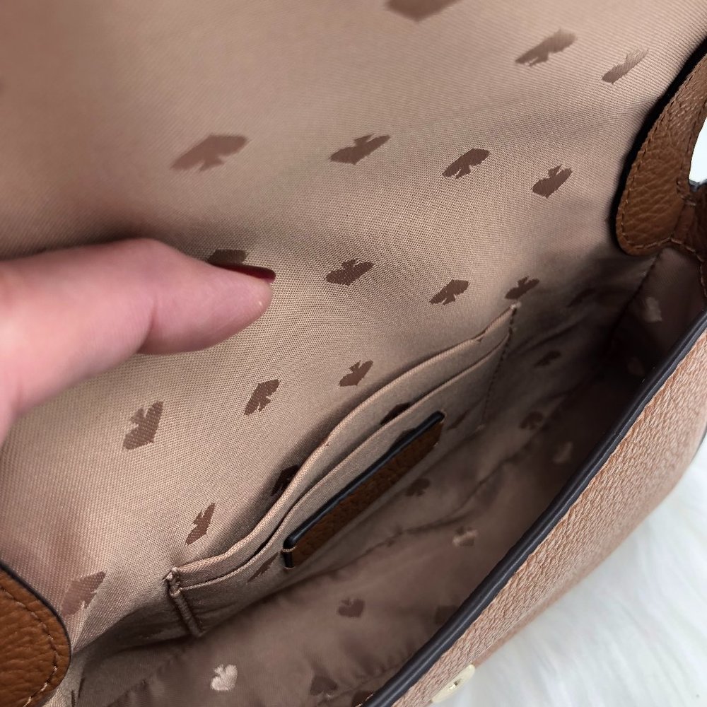 !!**SOLD**!! NWT Kate Spade Leila Mini Flap Crossbody  - Warm Gingerbread - Picture 7 of 9